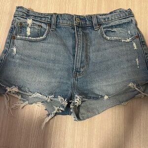Abercrombie & Fitch Blue Jean Shorts Distressed Casual